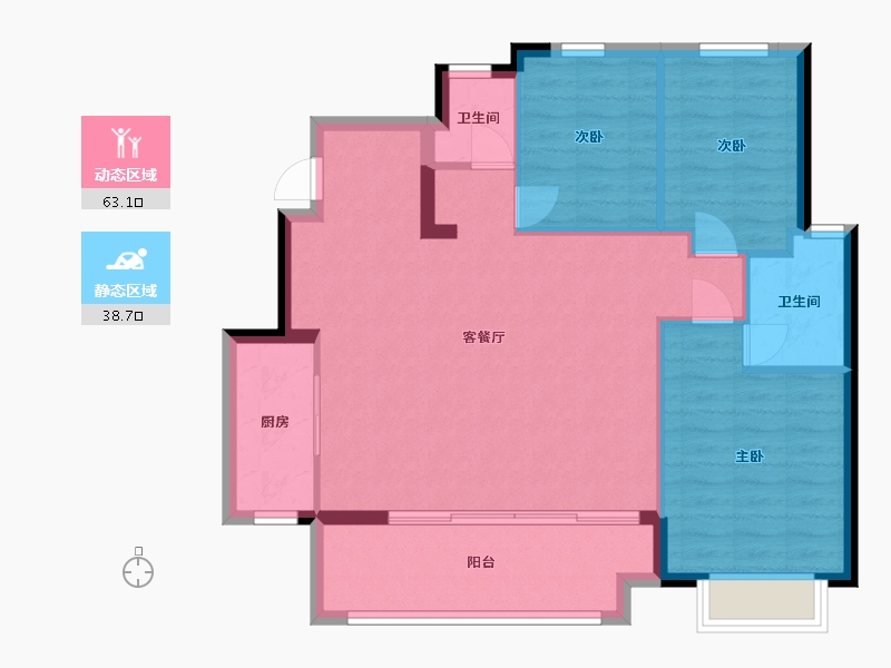 四川省-成都市-万科锦园隐’翠户型116m²-93.00-户型库-动静分区