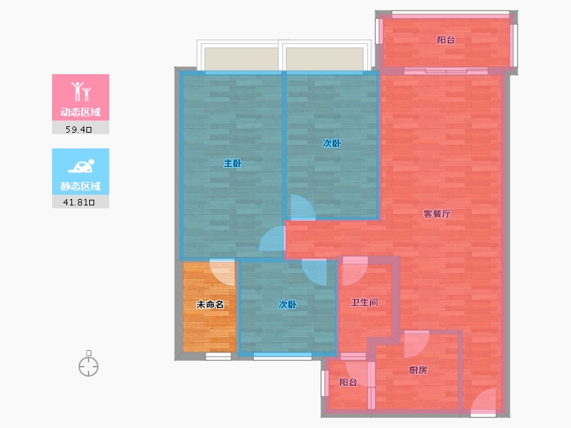 河北省-石家庄市-恒大御景半岛-96.17-户型库-动静分区