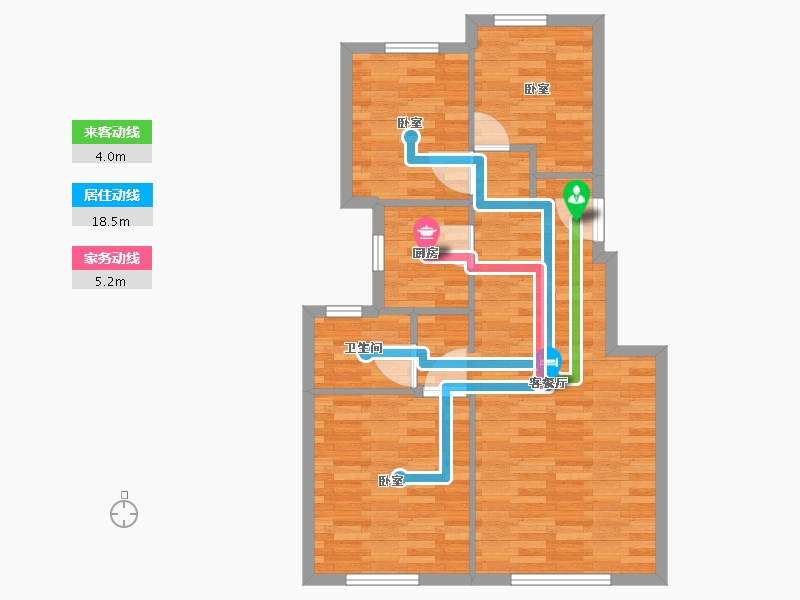 北京-北京市-中海首钢长安云锦C1户型89m²-69.03-户型库-动静线