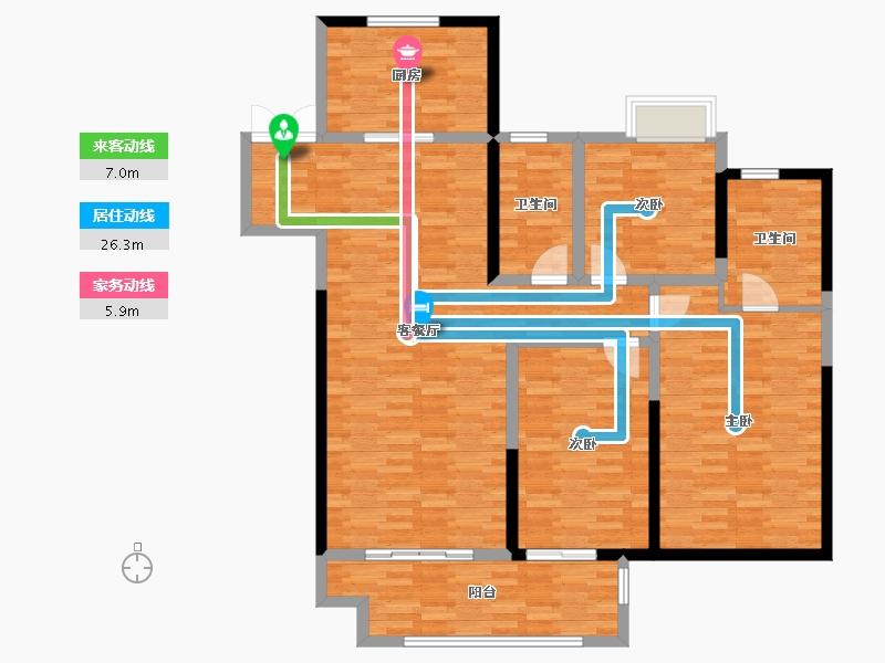 江苏省-淮安市-吾悦首府-126.00-户型库-动静线