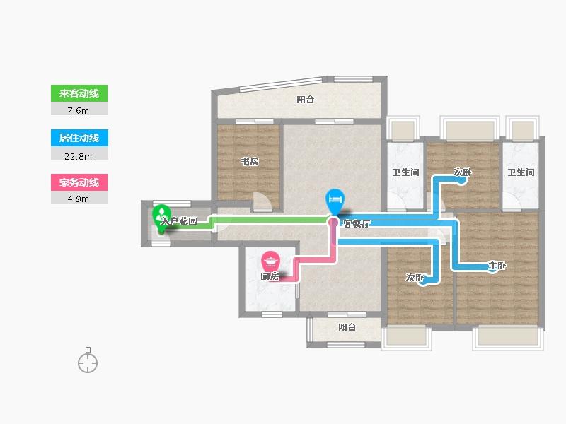 广东省-广州市-奥园誉湖湾6栋140m²-112.00-户型库-动静线