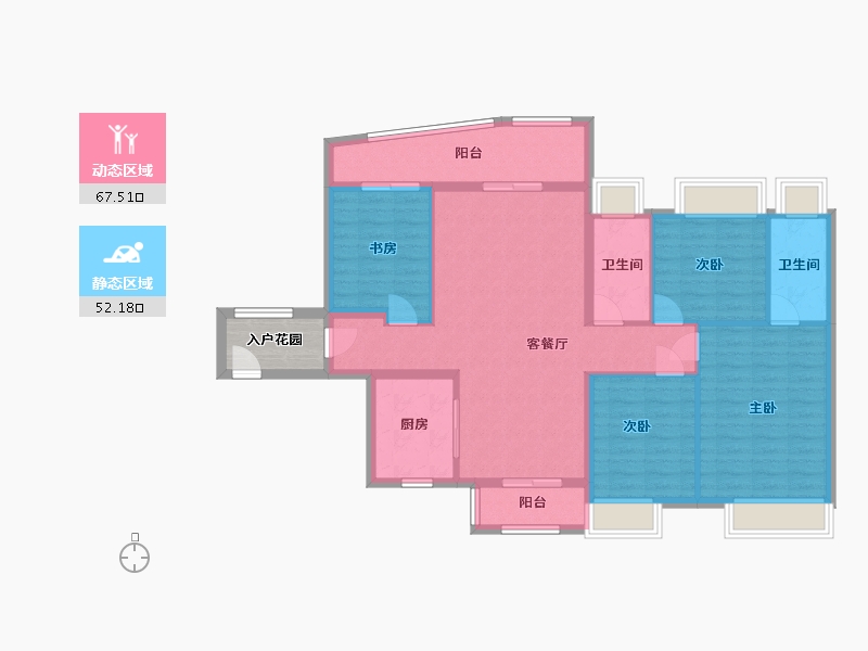 广东省-广州市-奥园誉湖湾6栋140m²-112.00-户型库-动静分区