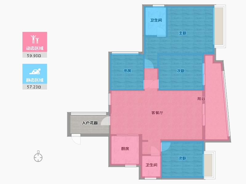 广东省-广州市-奥园誉湖湾7栋140m²-111.87-户型库-动静分区