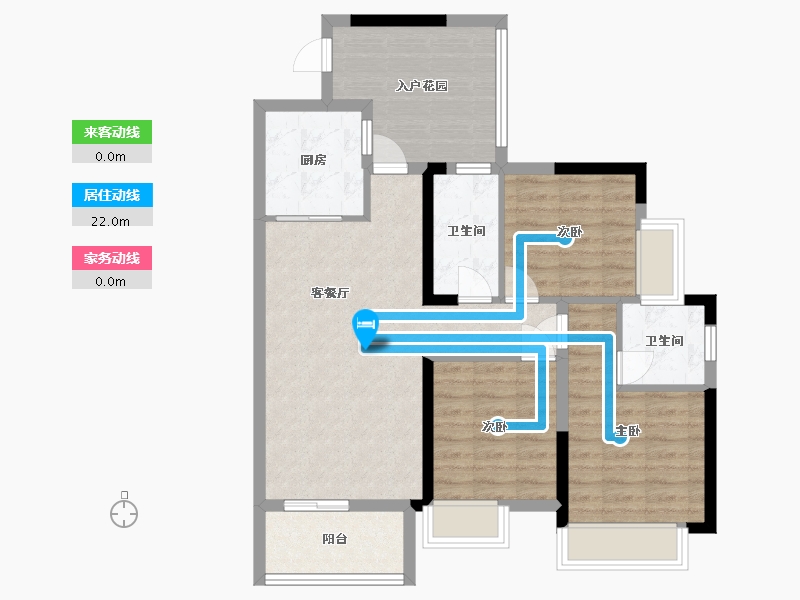 广东省-广州市-天宇广场4栋0102户型107m²-84.58-户型库-动静线