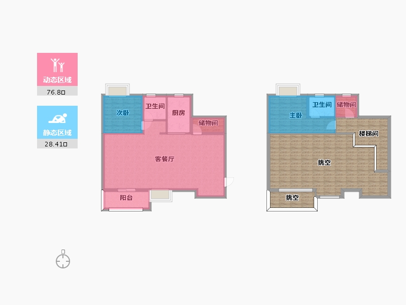 广东省-广州市-天宇广场1栋2栋0306户型131m²-152.89-户型库-动静分区