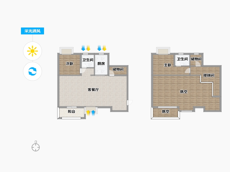 广东省-广州市-天宇广场1栋2栋0306户型131m²-152.89-户型库-采光通风