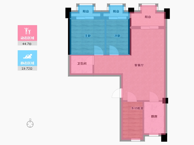 广东省-广州市-实地紫薇公馆70m²-56.70-户型库-动静分区