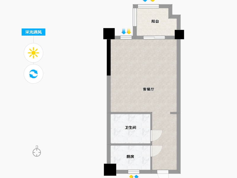 安徽省-合肥市-奥园城央壹品-44.85-户型库-采光通风