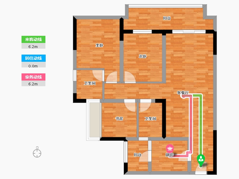 重庆-重庆市-华润公园九里-88.06-户型库-动静线