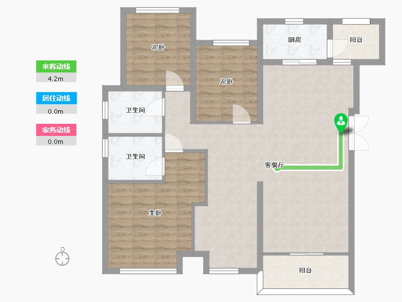 重庆-重庆市-龙湖三千庭，洋房（15,12,14）号楼,套内0m²-99.37-户型库-动静线