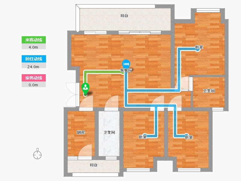 重庆-重庆市-中金泓府DC4-1户套内93m²-93.00-户型库-动静线