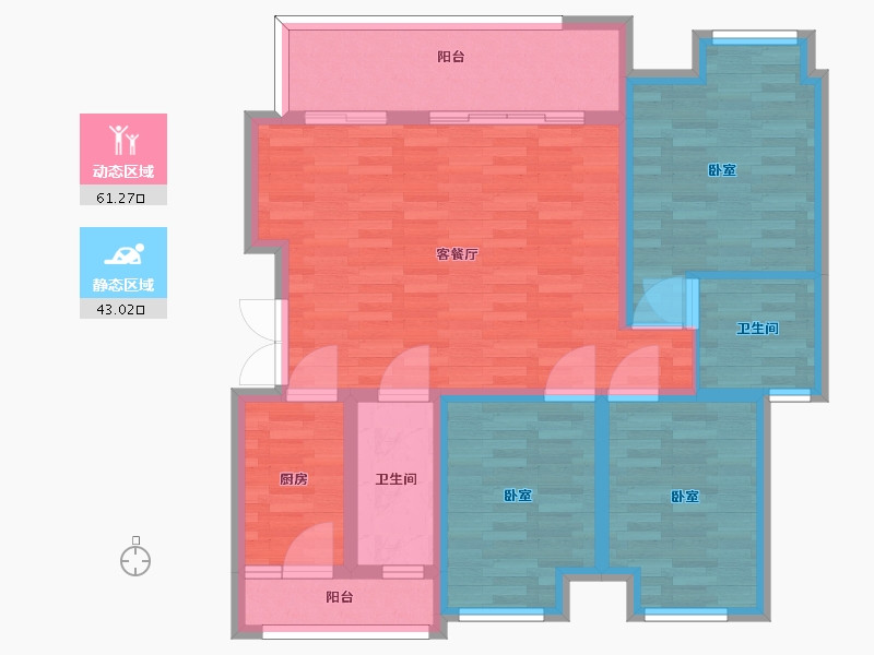 重庆-重庆市-中金泓府DC4-1户套内93m²-93.00-户型库-动静分区