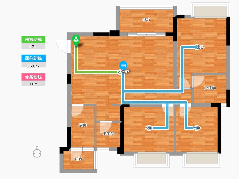 四川省-成都市-王府花园御景苑-89.15-户型库-动静线