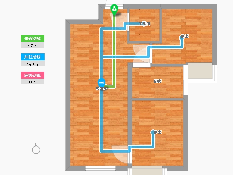 北京-北京市-中铁诺德逸府E2户型77m²-50.96-户型库-动静线