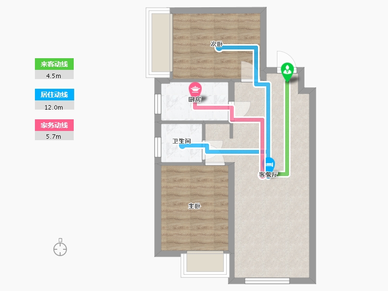 北京-北京市-中铁诺德逸府E3户型79m²-53.29-户型库-动静线