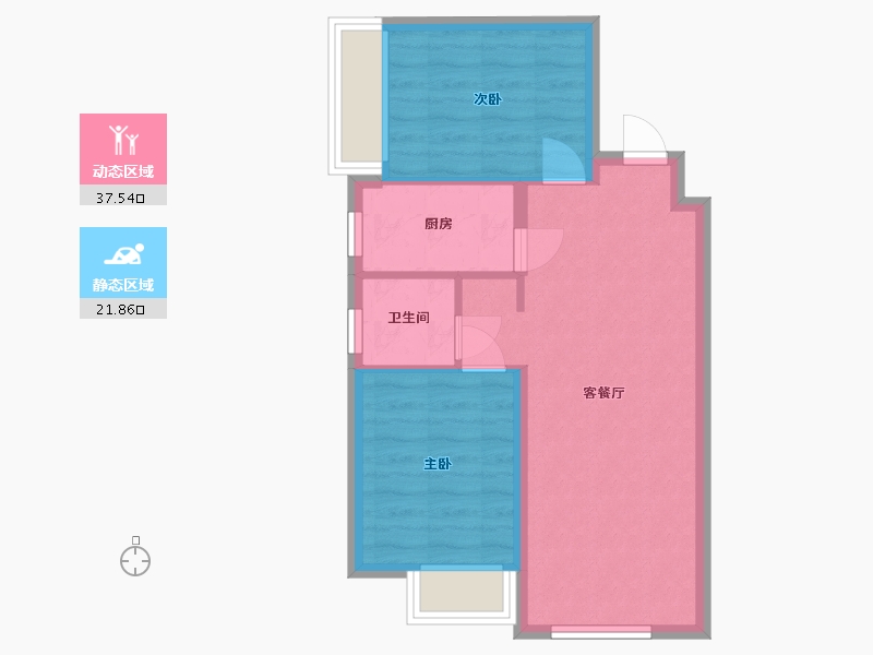 北京-北京市-中铁诺德逸府E3户型79m²-53.29-户型库-动静分区