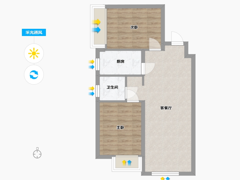 北京-北京市-中铁诺德逸府E3户型79m²-53.29-户型库-采光通风