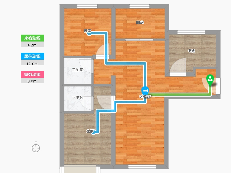 北京-北京市-中铁诺德逸府A1户型89m²-59.97-户型库-动静线