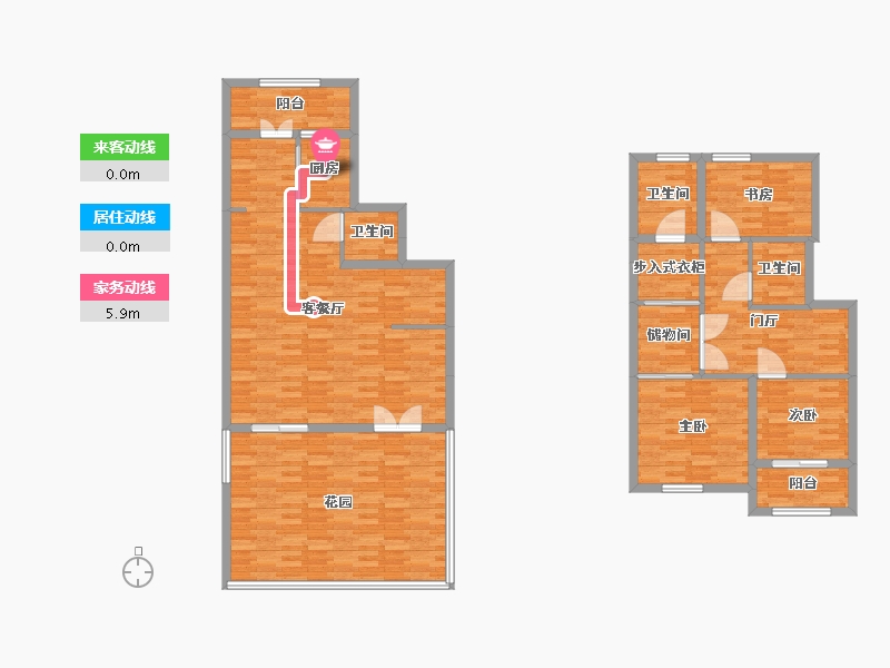 河南省-郑州市-蓝城玫瑰园建面188m2-150.41-户型库-动静线