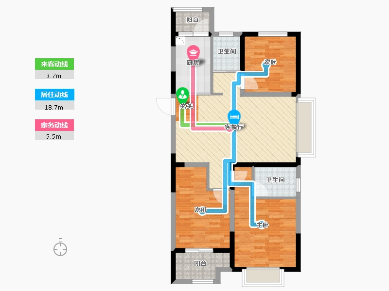 江苏省-扬州市-晟地润园-80.36-户型库-动静线