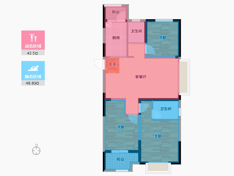 江苏省-扬州市-晟地润园-80.36-户型库-动静分区