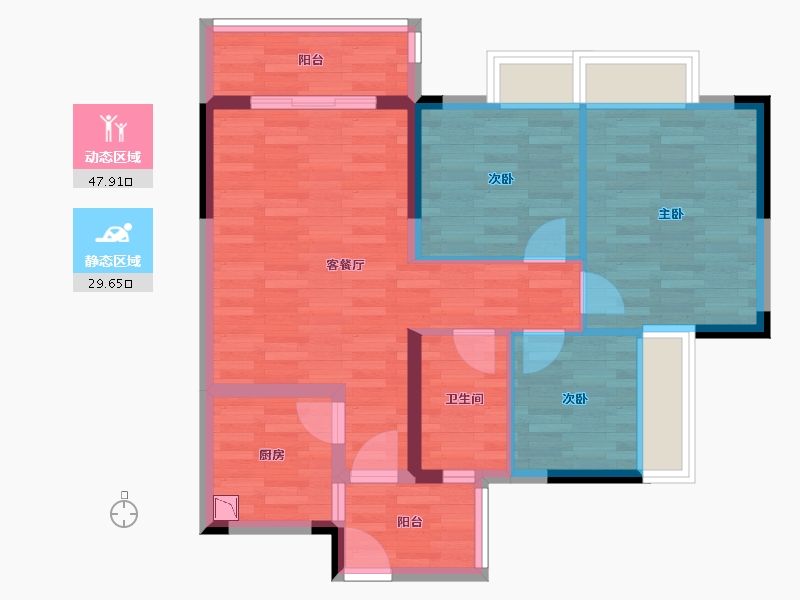 广东省-广州市-珠江壹城-68.01-户型库-动静分区