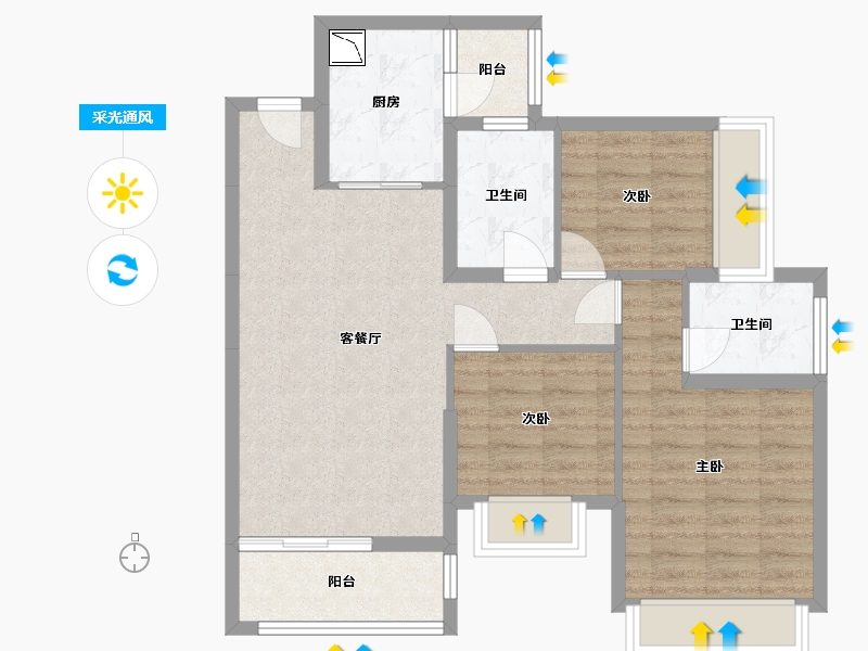 四川省-成都市-成发紫悦府-78.63-户型库-采光通风