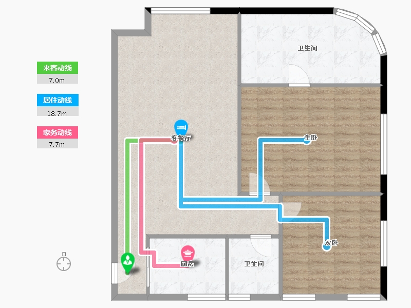 四川省-成都市-阿玛尼艺术公寓1栋77m²-99.98-户型库-动静线