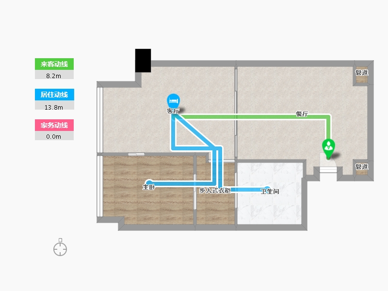 四川省-成都市-阿玛尼艺术公寓1栋71m²-66.02-户型库-动静线