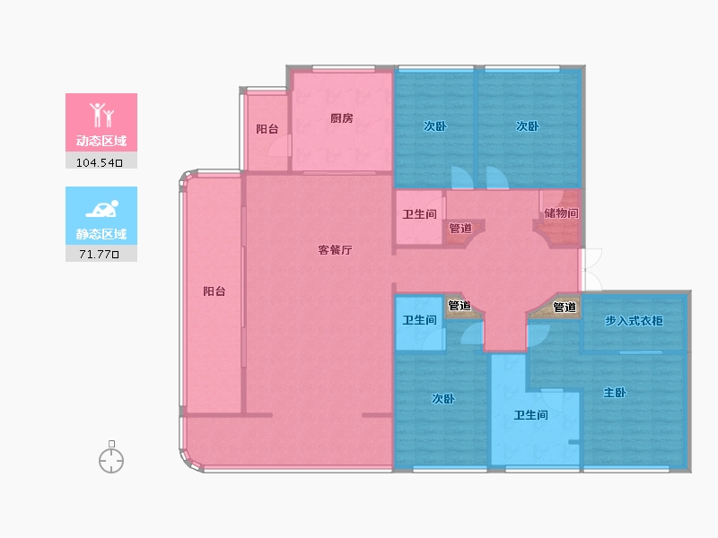 四川省-成都市-德商锦江天玺6号楼205m²-164.00-户型库-动静分区