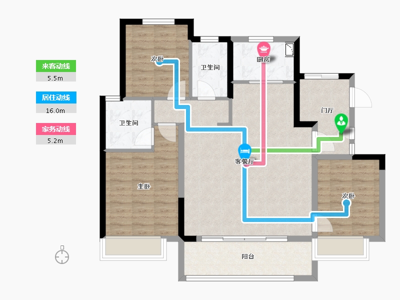 宁夏回族自治区-银川市-万科翡翠公园-97.19-户型库-动静线