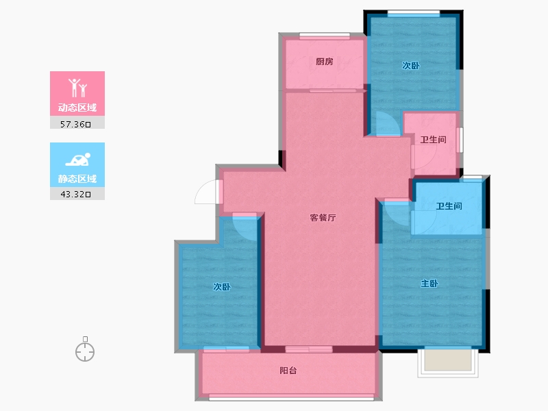 河南省-郑州市-昌建翡翠苑-90.00-户型库-动静分区