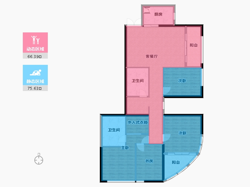 福建省-厦门市-顶峰鹭江1号4号楼、５号楼160m²-128.18-户型库-动静分区