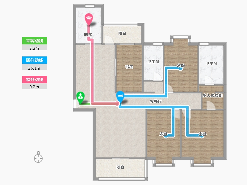 福建省-厦门市-源昌君悦山５号楼178m²-134.21-户型库-动静线