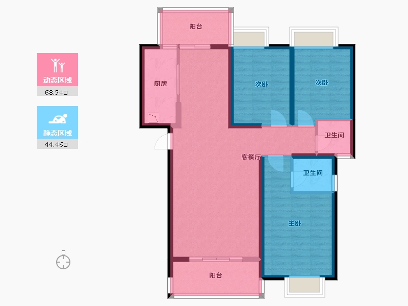 福建省-厦门市-源昌君悦山8号楼143m²-100.90-户型库-动静分区