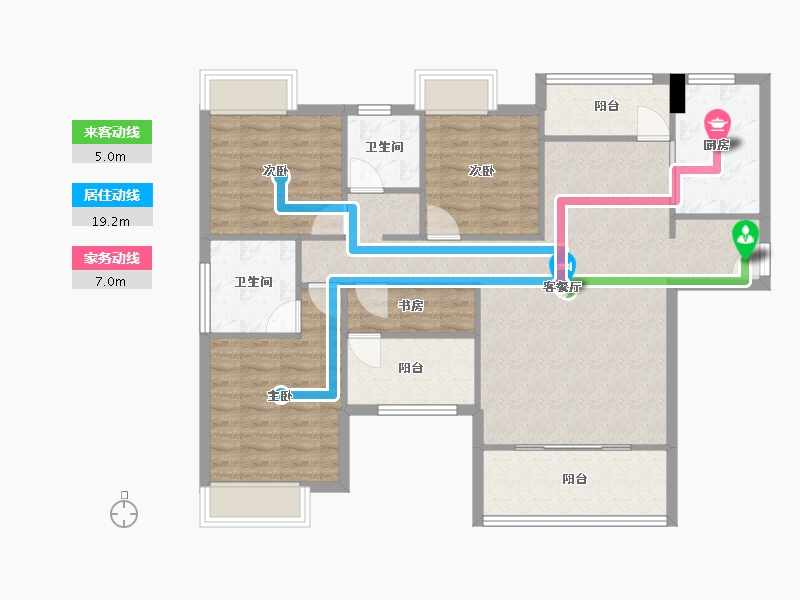 福建省-厦门市-马銮湾1号　128m²-102.40-户型库-动静线