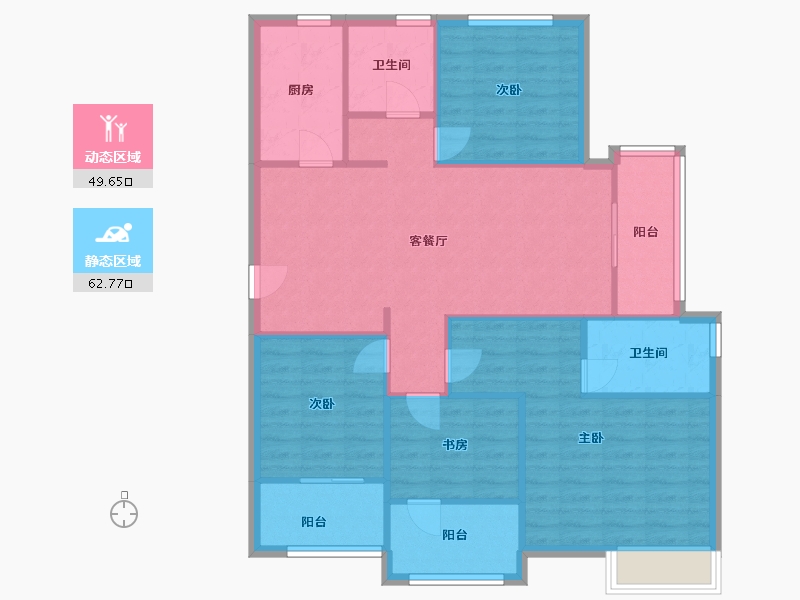 福建省-厦门市-马銮湾1号　128m²-102.40-户型库-动静分区