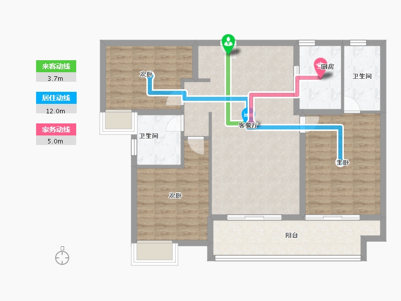 福建省-厦门市-马銮湾1号　115m²-92.00-户型库-动静线