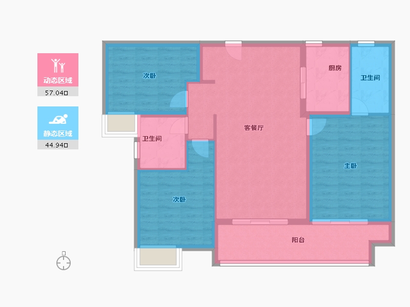 福建省-厦门市-马銮湾1号　115m²-92.00-户型库-动静分区