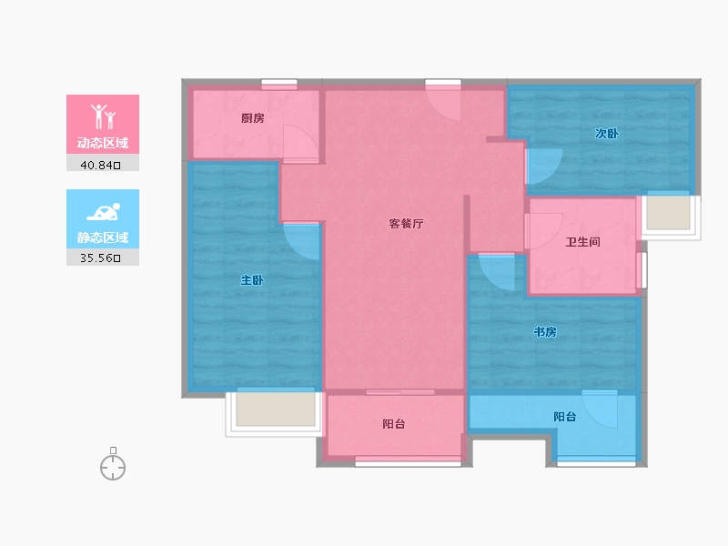 福建省-厦门市-马銮湾1号　86m²-68.81-户型库-动静分区