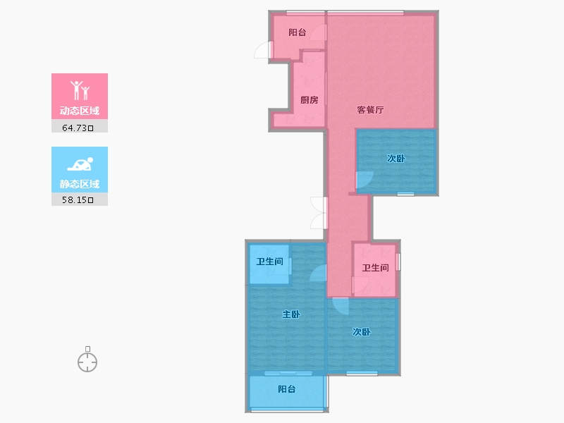 福建省-厦门市-海尔产城创华玺140m²-112.00-户型库-动静分区