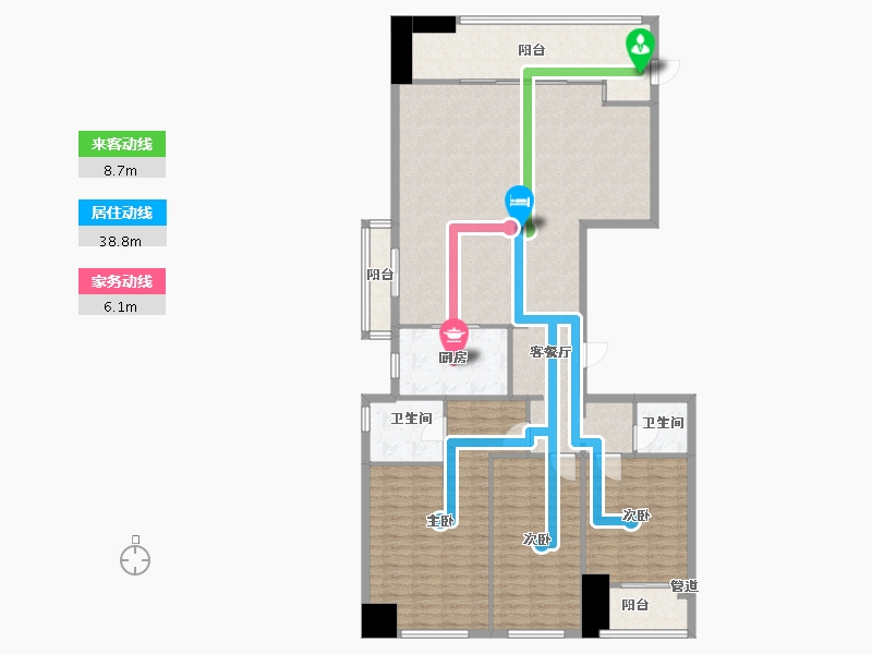 福建省-厦门市-海尔产城创华玺A8号楼197m²-157.60-户型库-动静线