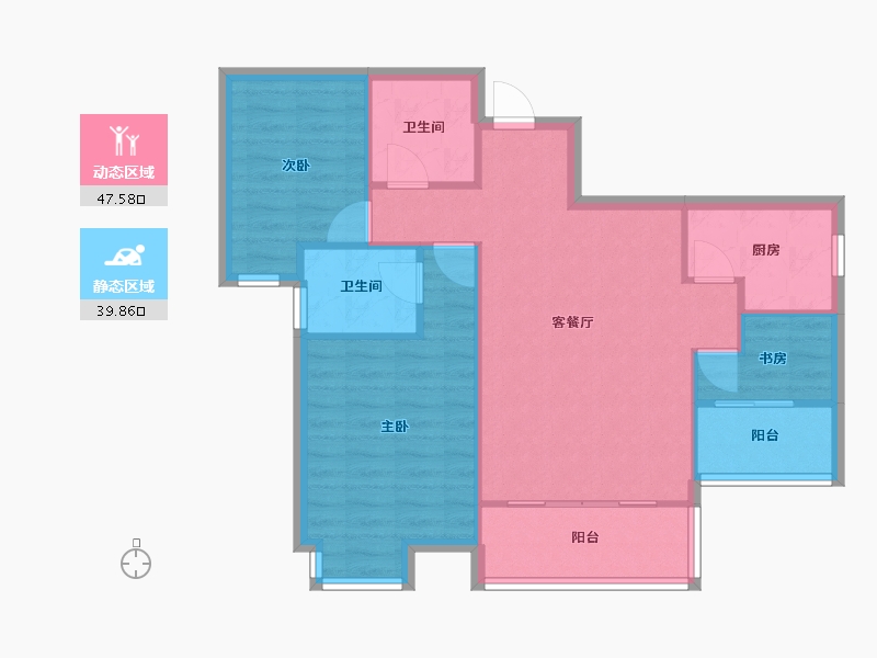 福建省-厦门市-海投第一湾P7-1幢99m²-79.20-户型库-动静分区