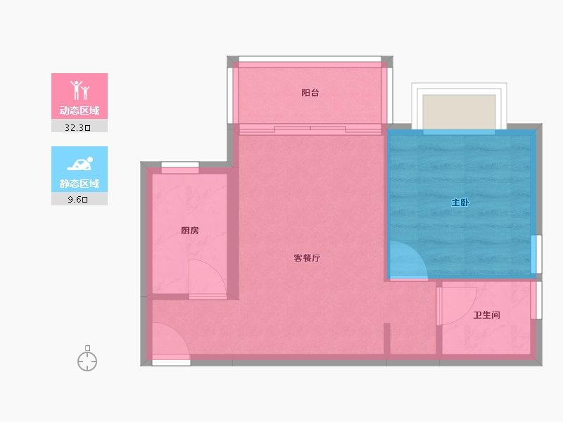 福建省-厦门市-海投第一湾二期湖海庄园1号楼,2号楼56m²-37.23-户型库-动静分区