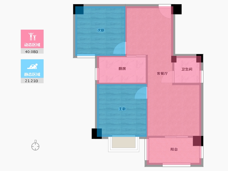 福建省-厦门市-海投第一湾二期湖海庄园1号楼,2号楼80m²-54.71-户型库-动静分区