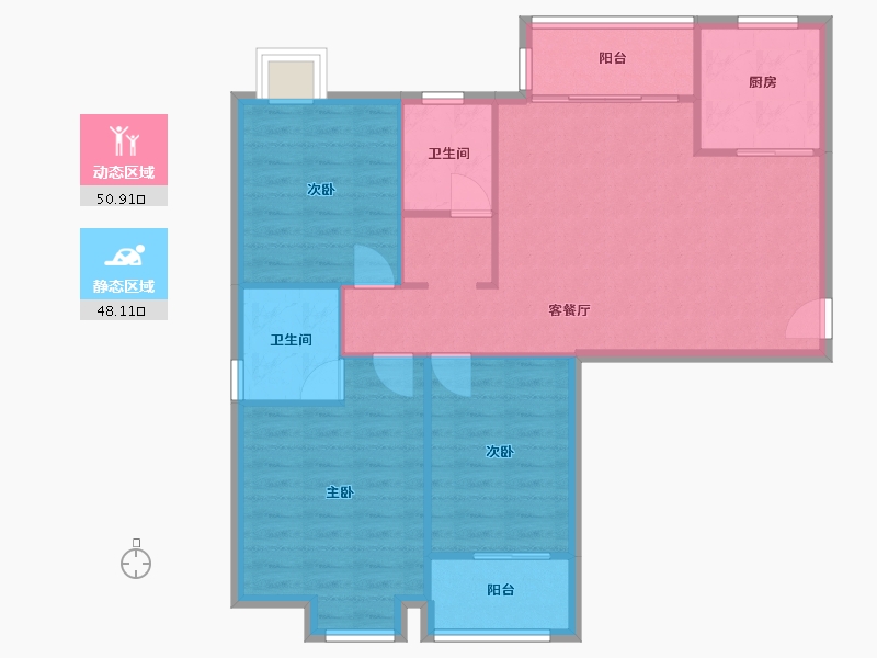 福建省-厦门市-海投尚书房5号楼113m²-90.40-户型库-动静分区