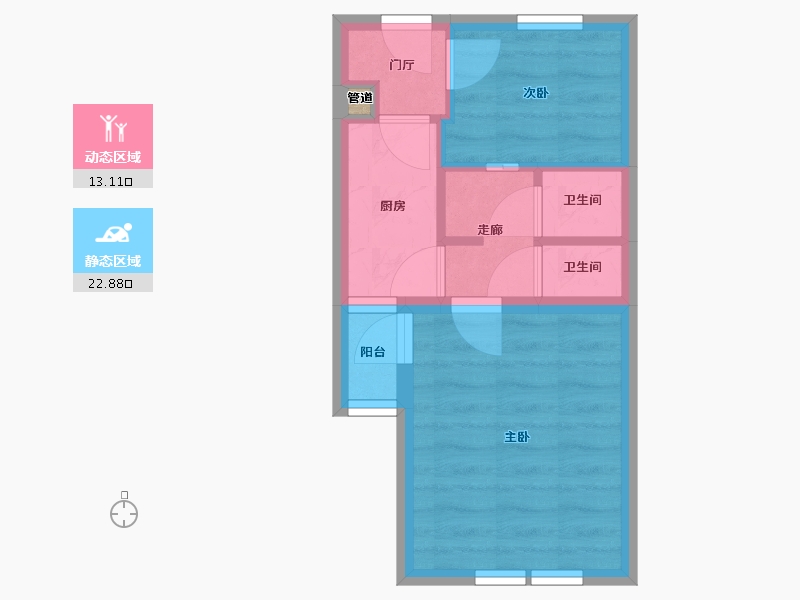 福建省-厦门市-龙湖春江天玺1,3　46m²-31.38-户型库-动静分区