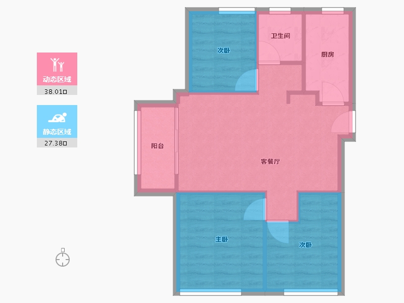 福建省-厦门市-龙湖春江天玺1,3　79m²-59.06-户型库-动静分区