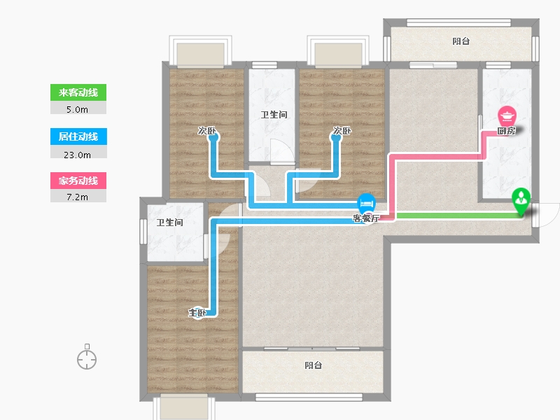 福建省-厦门市-凤凰花城15号楼134m²-107.20-户型库-动静线