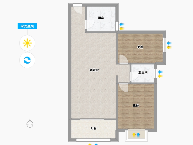 福建省-厦门市-凤凰花城12号楼,13号楼89m²-71.21-户型库-采光通风